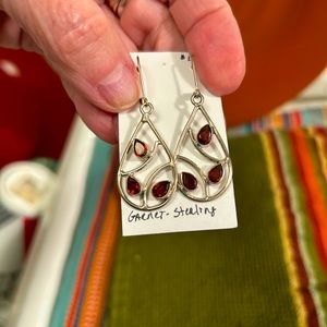 Garnet and sterling earrings